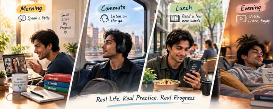 Your day already has language-learning opportunities