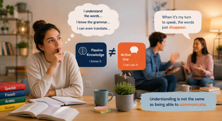 Passive language knowledge vs active speaking