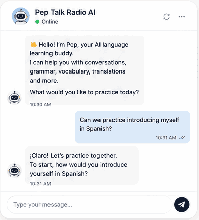 AI Language Buddy by Pep Talk Radio