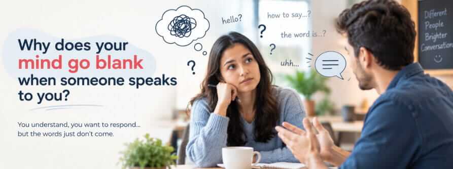 Why does your mind go blank when speaking in another language