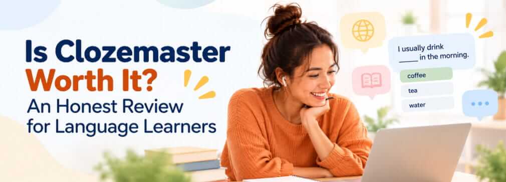 Language learner using Clozemaster for vocabulary practice